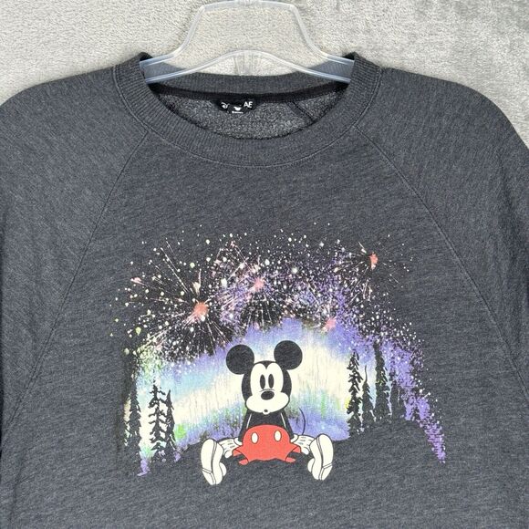 Disney x American Eagle Shirt Womens Small Gray‎ Sweatshirt Mickey Mouse Casual - Picture 4 of 10